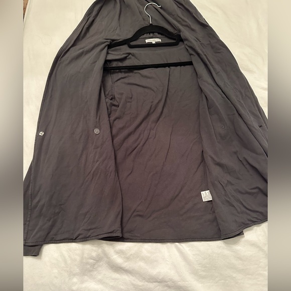 James Perse Faux Wrap Snap Button Cardigan Grey Size 2 - Small - Picture 2 of 3